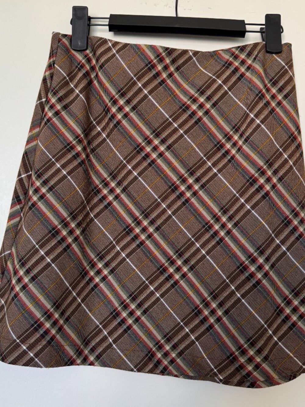 Princess Polly Brown Plaid Mini Skirt Size 6
